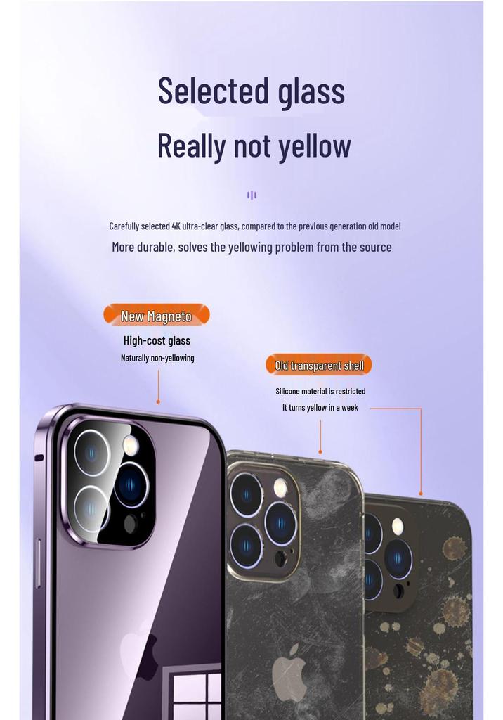 Coque Magnétique Double Face Apple 17 Pro Max avec Couverture Complète des Objectifs pour iPhone 16/13