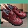 Sport Leather Moccasins Fur Women Sneaker For Elderly Female Soft Warm Comfortable Loafers 2025