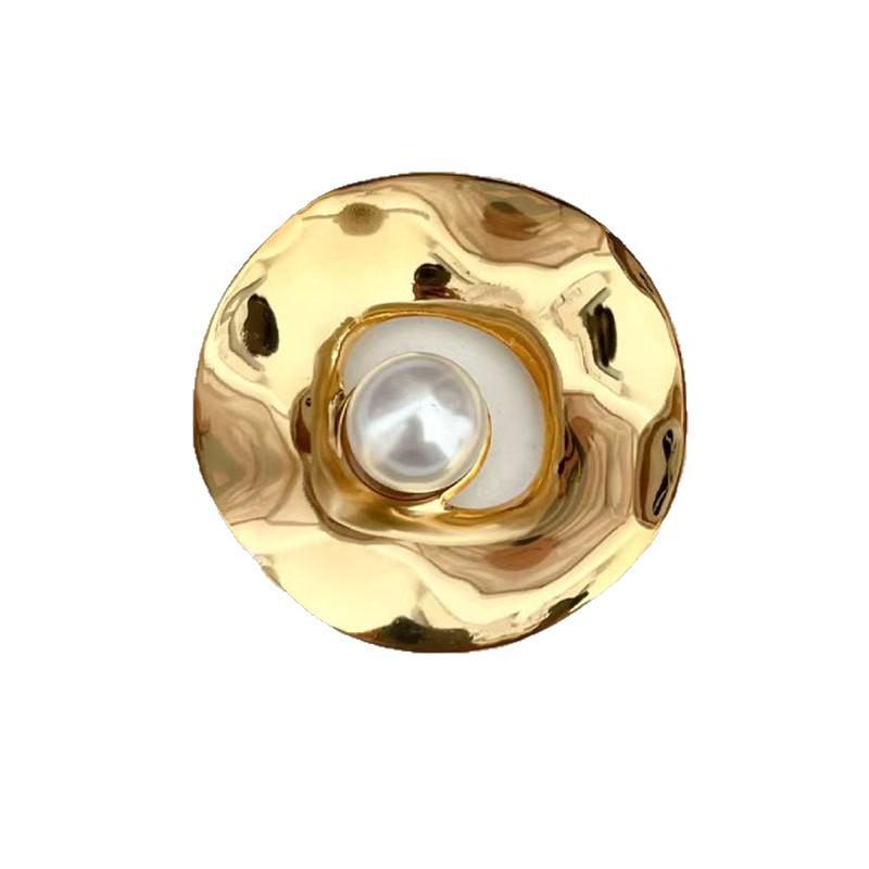 Squisita Spilla Vuota con Perla - Accessorio Pin da Bavero in Acciaio Inossidabile di Alta Gamma