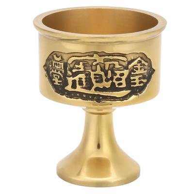 Beliebter praktischer Becher aus reinem Messing zur Anbetung des Buddha des Wassers. Weinbecher zur Anbetung in der Mitte