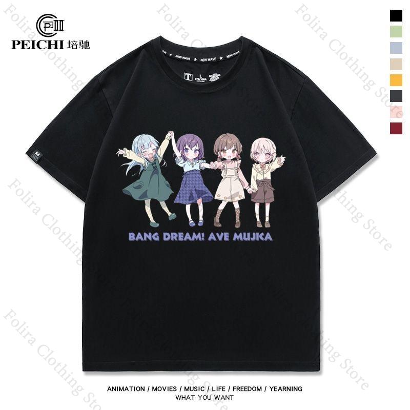 

Anime BanG Dream Ave Mujica Print Tshirt Cotton Summer Tops Daily T Shirts Women Short Sleeve Tee Daily Clothing 3XL