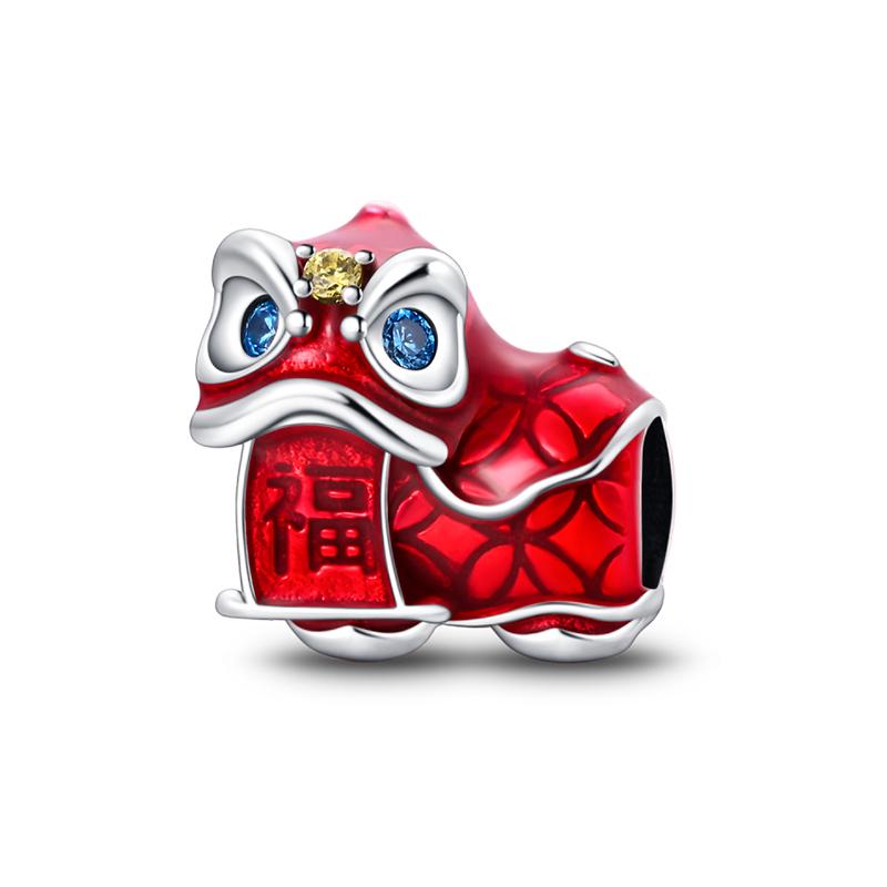 925 Silver Color Pink Rabbit Sheep Cat Dog Animal Charms Beads Fit 3mm 925 Bracelets Fine DIY Birthday Jewelry Make