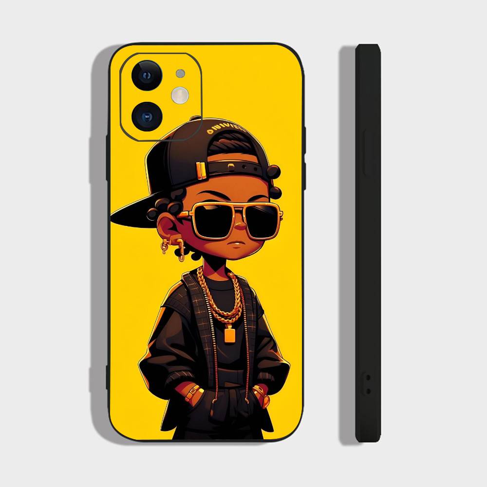 Cartoon The B-Boondocks For IPhone 15 16 14 Plus 13 12 11 17 Pro Max 17 Air Black Soft Phone Cover