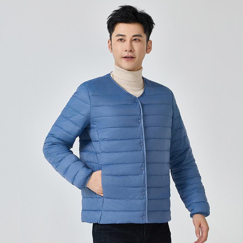 

Men s Lightweight V-Neck Down Cotton Jacket, Short Style - 2025 Autumn/Winter Fashion, Versatile Outerwear 4XL (166-180cm)