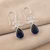 London Blue Topaz Gemstone 925 Sterling Silver Jewelry Handmade Earring 1.84"  CE-27-11