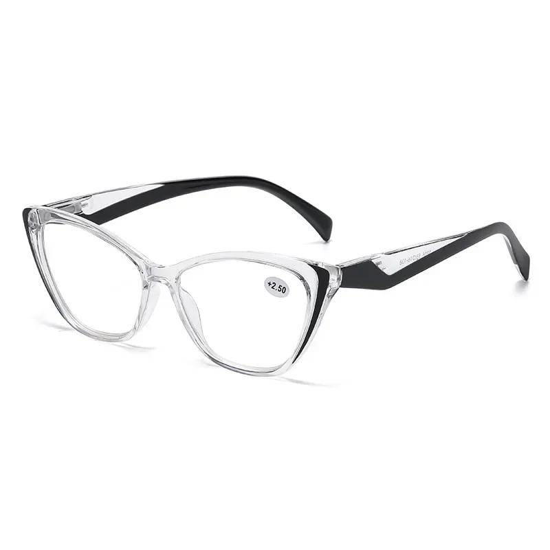 Fashionable Cat Eye Presbyopia Eyeglasses Ultra Light Comfortable Men Ladies Anti Blue Light Eye Protection Glasses +10 To +40 +1.0 +4.0
