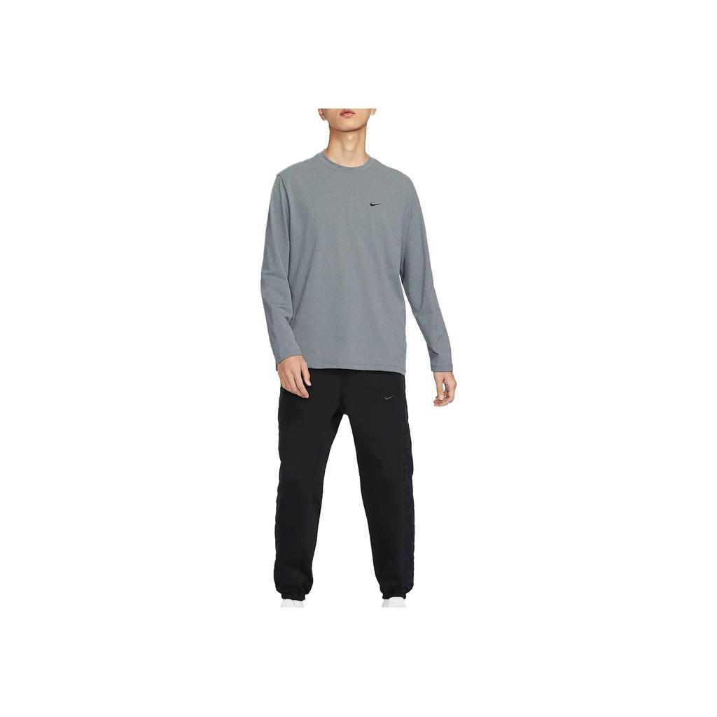 Nike Icon Dri-Fit Breathable Quick-Dry Soft Lightweight Pullover Long Sleeve T-Shirt Men Tops Smoke-Gray Black FZ0671-084