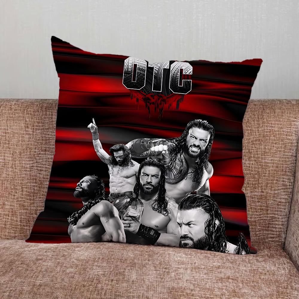 R-Roman R-Reigns Wrestler Pillow Case For Home Bedroom Car Office Decoration Living Room Sofa Cushion Cover Suitable