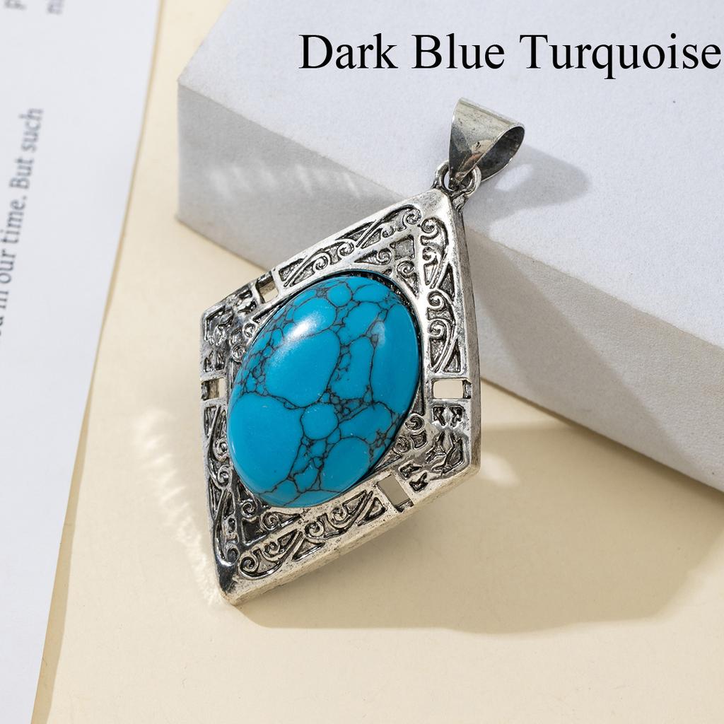 1Pc, Reiki Healing Crystal Pendants Charms, Elegant Rhombus Natural Gemstone Pendant Necklace - Unique Handmade Jewellery, DIY Gifts for Women Men