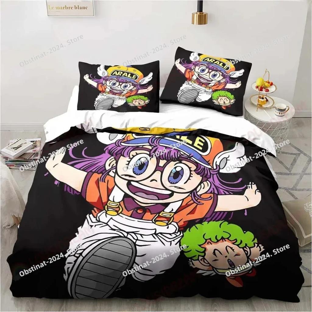 3D Carton DR S-Slump Arale Beding Set Shet King Twin Double Child Beding Set Mircofiber or Polyester Soft with Soft Fabric Duvet Cover Sets