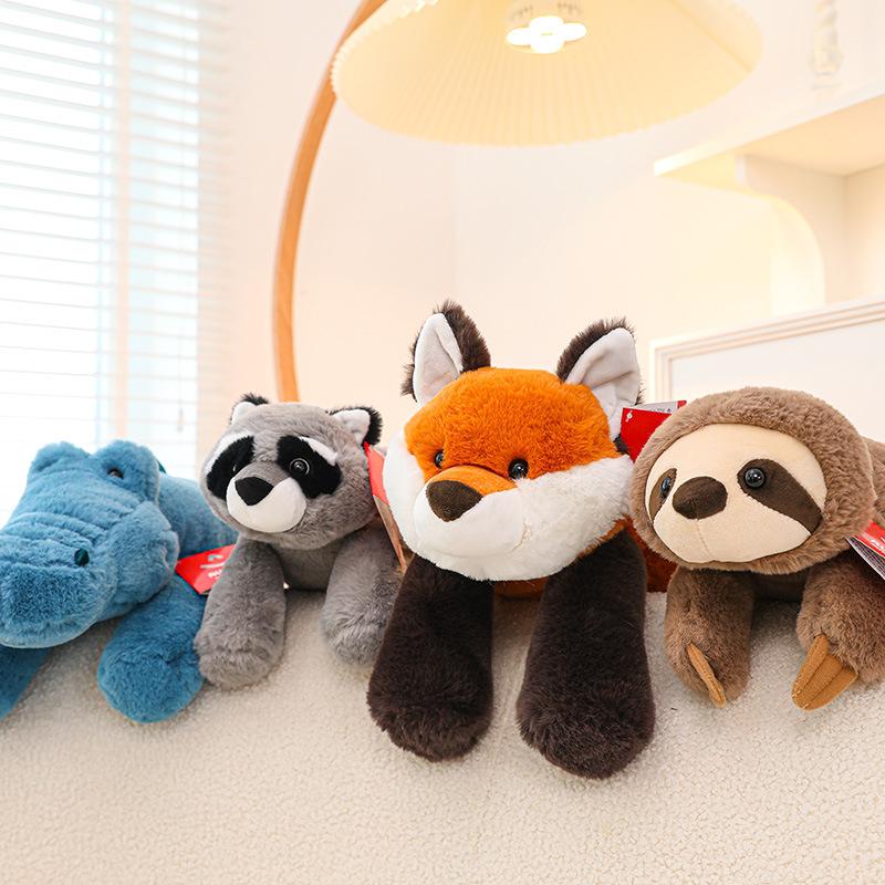 Dinosaur Plush Toy Lying Down Animal Doll Soft Sloth Raccoon Fox Rag Doll Gift Female