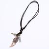 Men Necklace Vintage Adjustable Punk Style Rope Chain All Match Decoration Faux Cowhide Angel Wing Charm Pendant Necklace Jewelry for Daily Wear