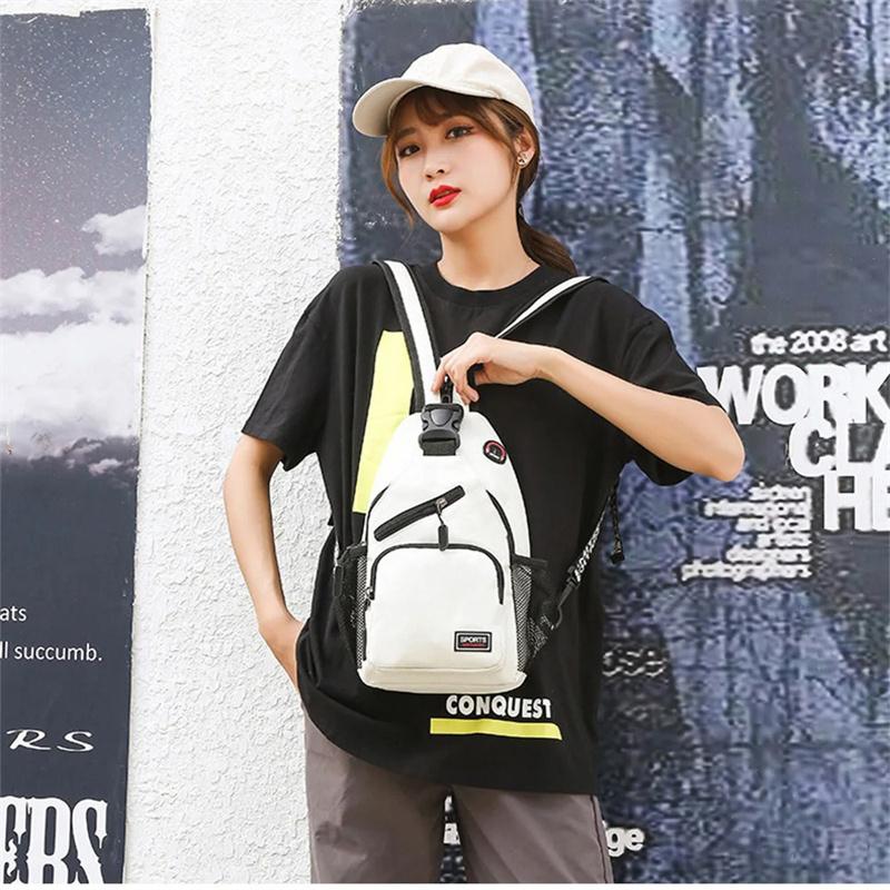 Multifunktionale Brusttasche mit Kopfhörerloch Rucksack für Damen Sling Messenger Reise Hüft Crossbody Tasche Mädchen Rucksack