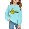 Kids' Long Sleeve Loose Pullover Letter Printed Round Neck Sweatshirt