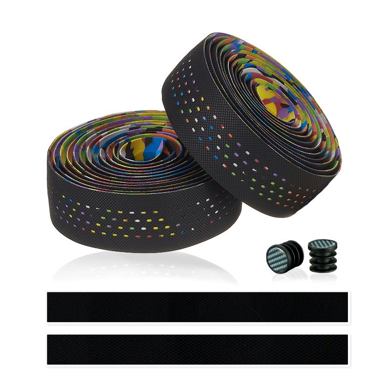 Soft Road Bike Bar Tape Cork EVA PU Bike Handlebar Tape Bar Tape Professional Cycling Damping Anti-Vibration Wrap With 2Bar Plug