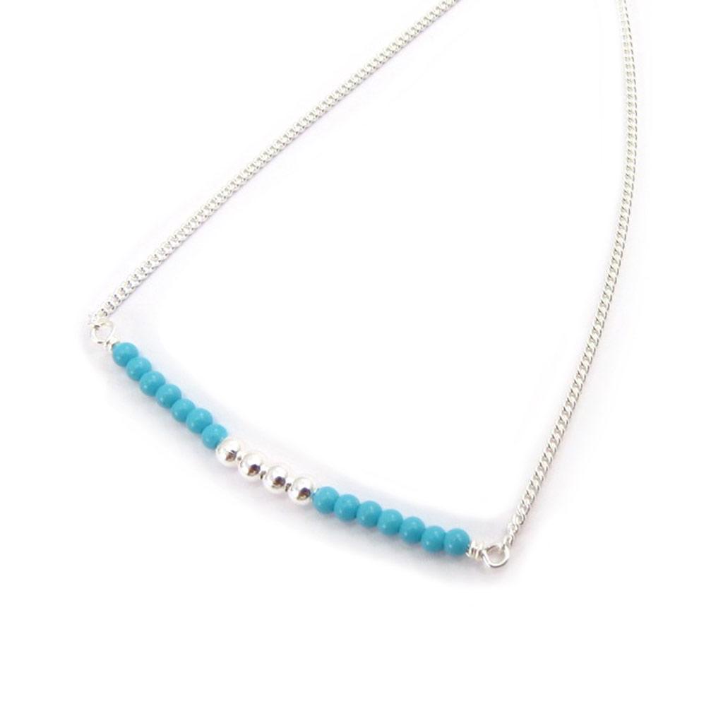 Les Trésors De Lily [K0747] - Silberarmband 'Mineralia' türkis silberfarben (rhodiniert) - 40x2 mm