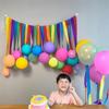 50pcs Ins Color Tassel Pulling Paper Roll Balloon Wall Children's Birthday Party Decoration Photo Background Wall Wedding