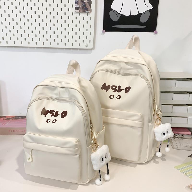 Letter Print Women's School Bag Large Capacity Backpack Student Travel Backpack