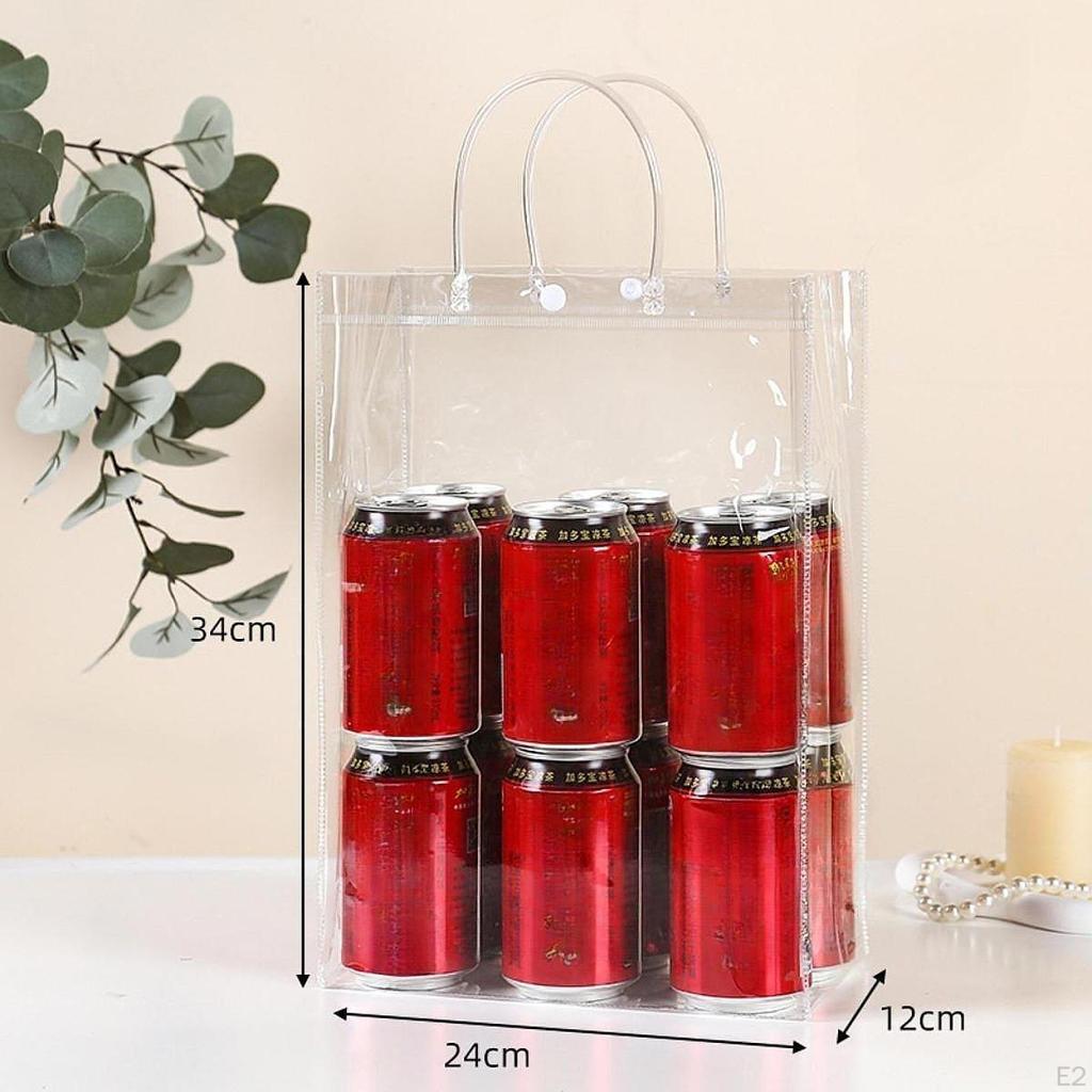 25Pcs Clear Gift Bags Handbag Party Supplies for Birthday Holiday Valentines 24cm