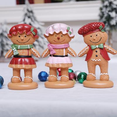 Zencefilli Kurabiye Adam Figür Noel Reçine Zencefilli Kurabiye Elbise/Takım Elbiseli Heykelcik Tatil Masa Üstü Süsü Ev Mutfak Şömine Rafı Dekorasyonları için