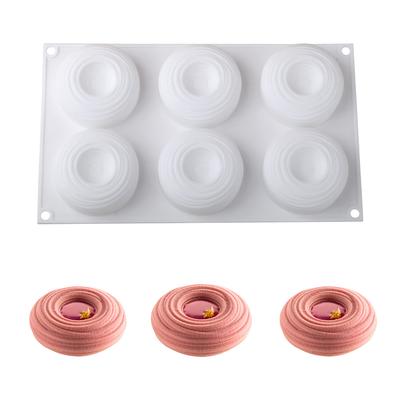 6-Cavity Concave Tornado-shaped Mousse Cake Mold French-style Western Pastry Baking Mold