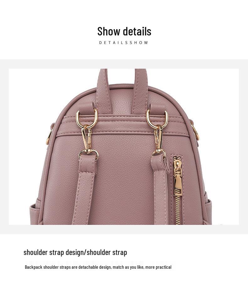 Rucsac de Piele Moale în Stil Coreean la Modă pentru Femei Niche Design 2024 pentru Naveta Zilnică