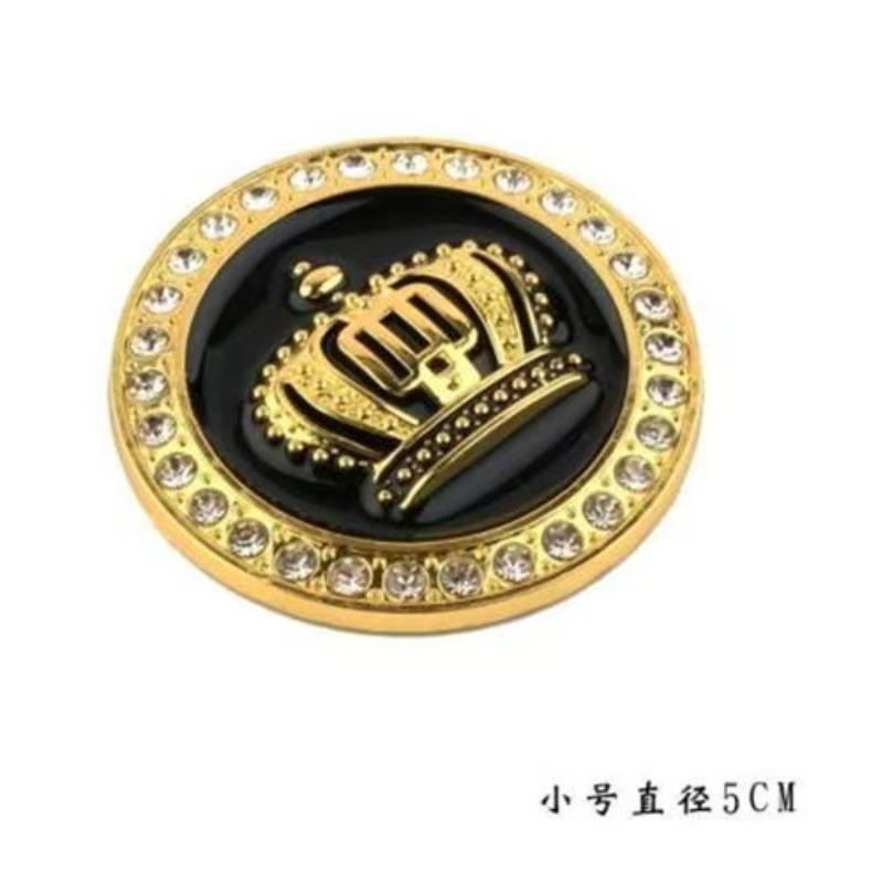 Large Crown DAD Crystal Diamond Car Emblem Crown Sticker for Car Front Personalized Metal Diamond-Embedded Car Decal