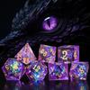 Sharp‑Edge Resin Dice Set, 7 Pcs Polyhedral DND Dice for Tabletop Role‑Playing Board Games