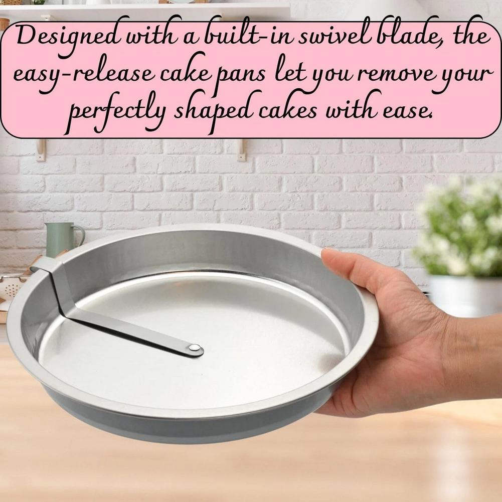 9 Inch Round Cake Tin With Built-in Swivel Easy Release Cake Pan Non-Stick Baking Tray For Layer Cake Easy To Clean Bakeware