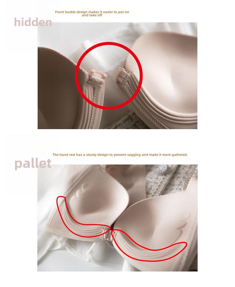 Japanese Light Cotton Seamless Front Buckle Bra - Thin, No Steel Ring, for Small Busts