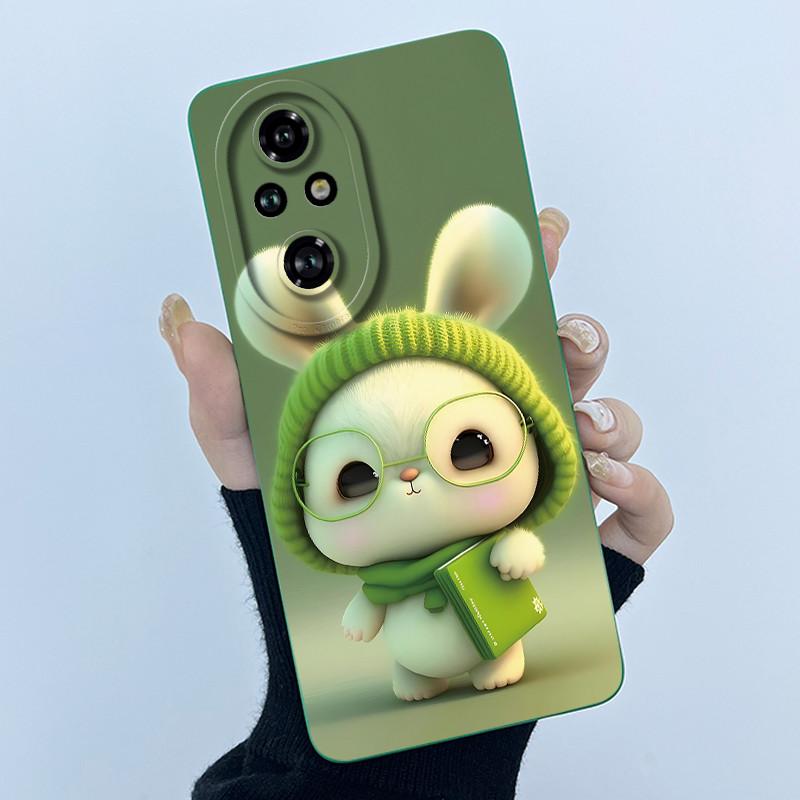 Cartoon Case For Honor 200 100 Honor200 Honor100 Pro Lite 5G Liquid Silicone Camera Lens Protector Phone Case Soft Back Cover