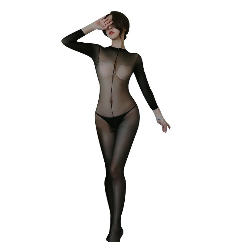 3 Colors Black Bodysuit Open Crotch Teddy Bodystocking Transparent Womens Long Sleeve One-Piece Sexy Lingerie Women Body Underwear Fishnet Costumes