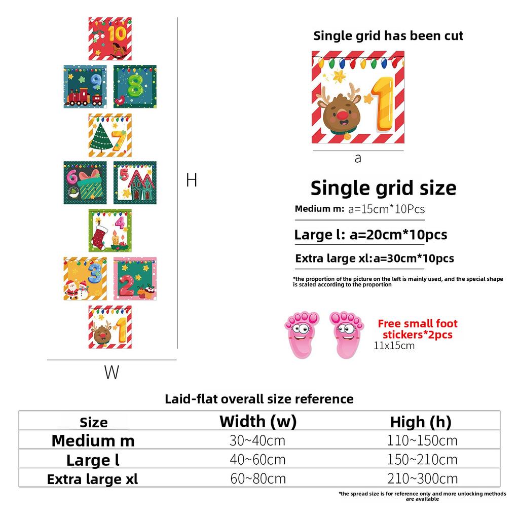 Hopscotch Environmentally Friendly Sticker Self-Adhesive Waterproof Kindergarten Children'S Room Educational Parent-Child Activity Decorative Sticker