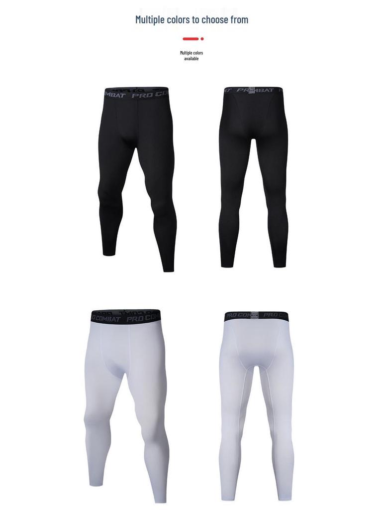 Men's Compression Sports Pants - Sweat-Wicking, High Elasticity, Breathable, Tight-Fitting for Basketball & Running.