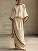 2026 Women's Elegant Casual Batwing Sleeve Top & Wide-Leg Pants Set