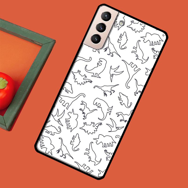 Cute Dino Dinosaur Cover For Samsung Galaxy S23 S21 Ultra S20 FE S8 S9 S10 Note 10 Plus Note 20 S22 Ultra Case