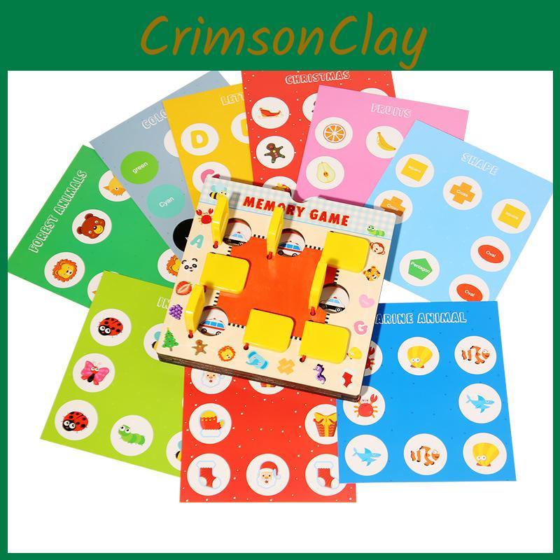 Wooden Memory Kids Flip Card Game Puzzle Challenge Toy For Development Brain