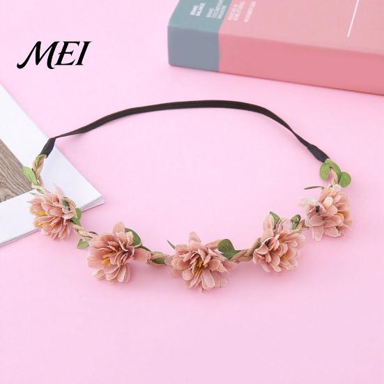 Artificial Flower Headband for Travel Headband, Crown, Headpiece, Boho Floral Wreath Gentle Style Hairband Dresses Wedding Birthday Festival