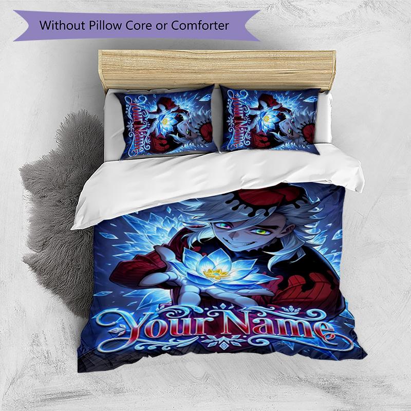 3pcs douma Cover Set - Personalized Name, HD Printed Bedding with 1 Cover and 2 Pillowcases - Perfect for Home Decor, Easy Care