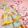 1 sada Pet Dress Měkký Pohodlný vrstvený design Bez rukávů Citronový potisk Denní nošení