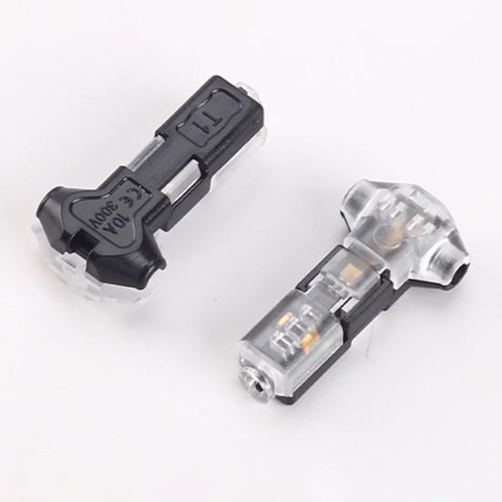 10/20/30/40/50Pcs T Tap Wire Splice Connectors 3 Way 1 Pin Solderless Low Voltage Cable Connectors No Stripping 18-22 AWG Wires Quick Connector