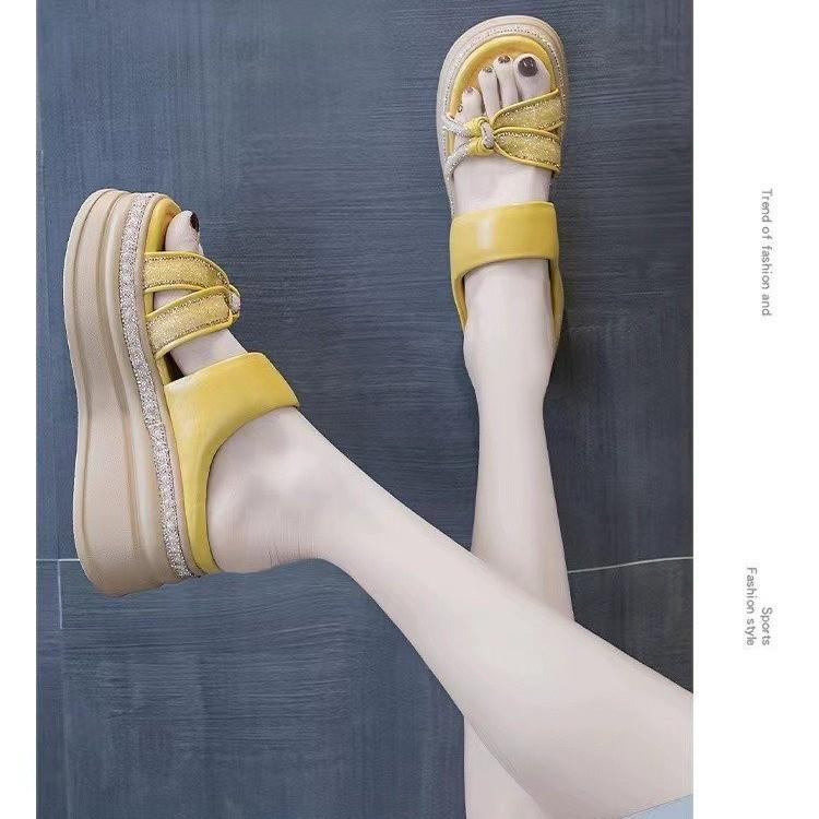 Thick-soled inner heel cool slippers women's summer new popular fashion muffin wedge sandals