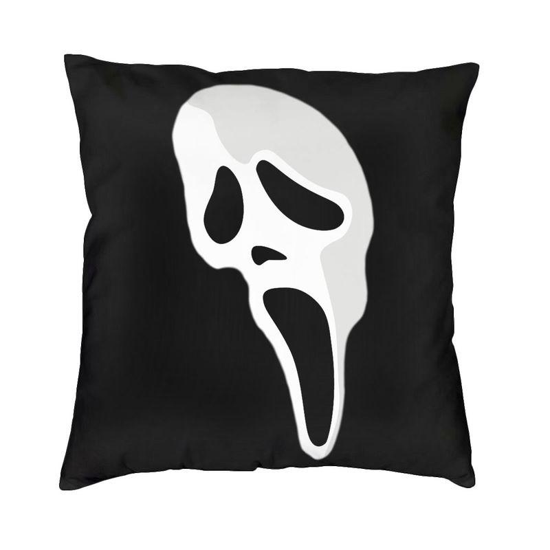 Scream Ghostface Dekokissenbezug, Schlafzimmerdekoration, Halloween-Horrorfilm-Kissen für Sofa, quadratischer Kissenbezug Dakimakura