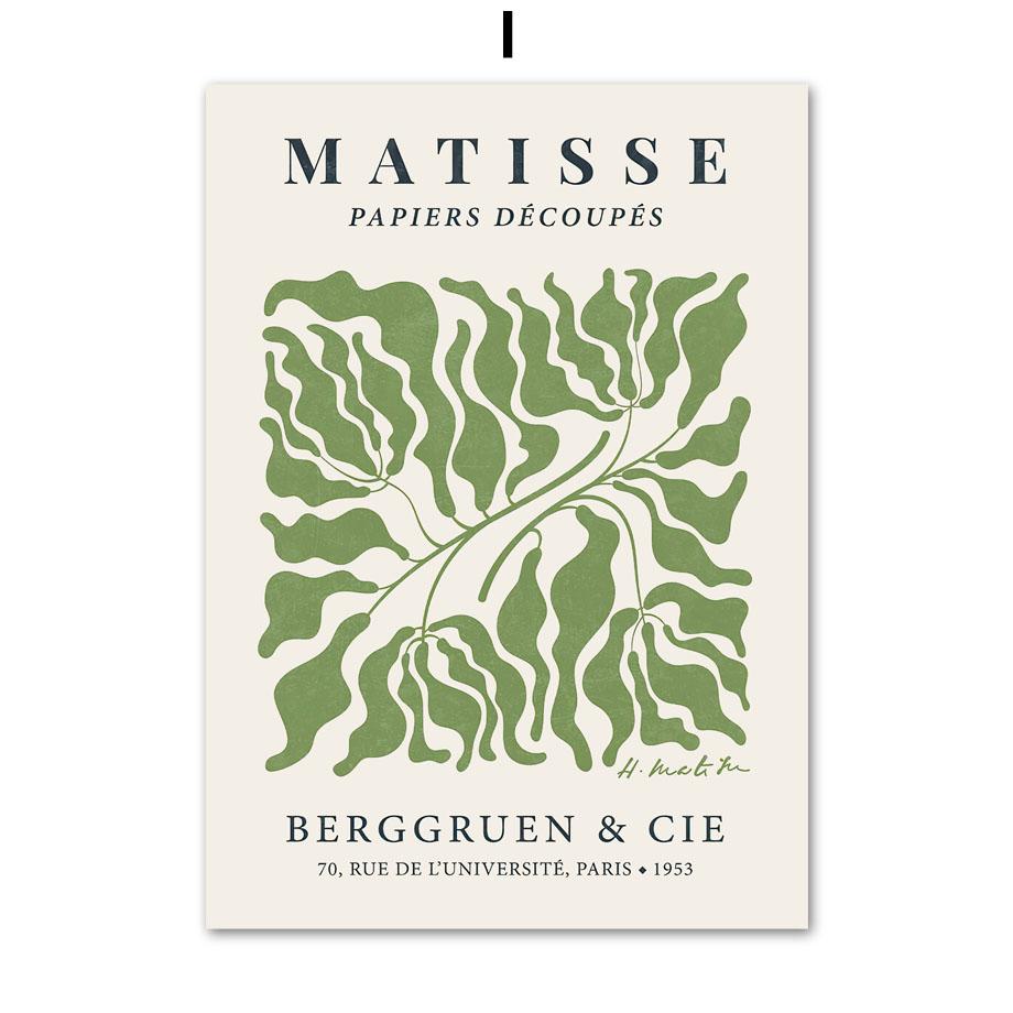 Minimalism Abstract Woman Posters Wall Art Canvas Painting For Living Room Home Decor Matisse Green Leaf Flower Modern