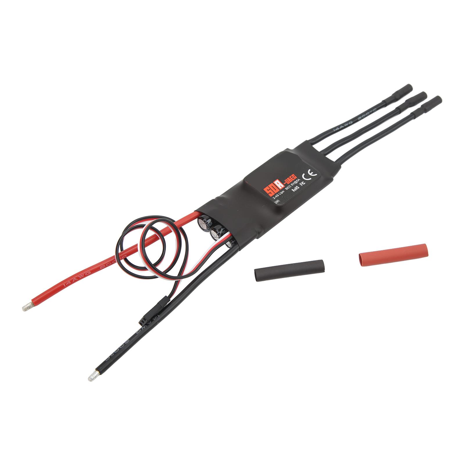 

50A Brushless Electronic Speed Controller ESC with 3.5mm Banana Plug Bracket for RC Model Aircraft