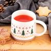 Kubek Porcelanowy do Kawy Herbaty Ziół Napojów Zimowy Świąteczny 380 ml