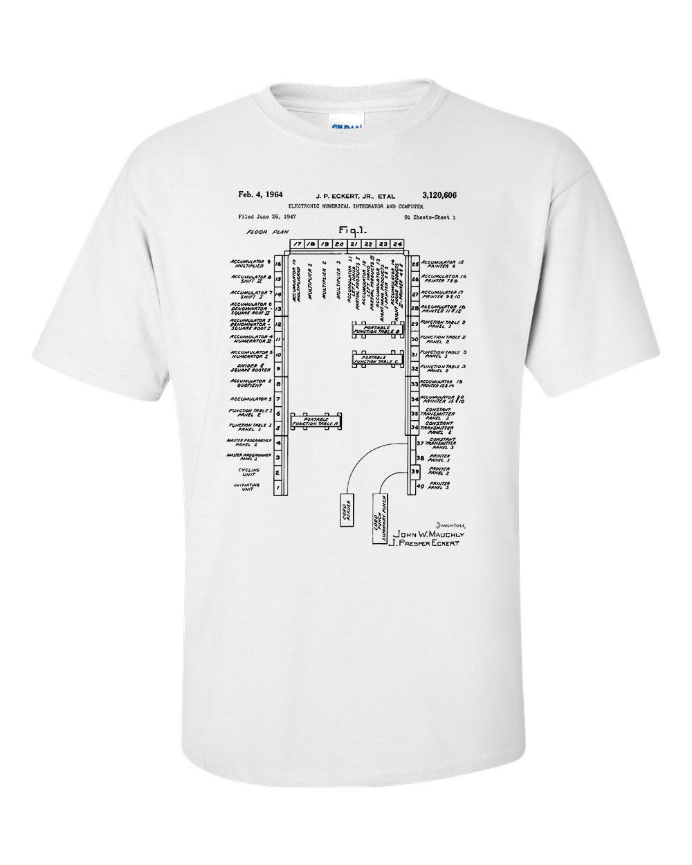 ENIAC First Programmable Computer Patent Coder Programmer T-shirt XXXL