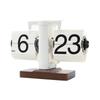 LAEYI Flip Clock, Wooden Desk Clock, Retro Style, Stylish, Gift for Boyfriend/Friend, Gift for Desk, White