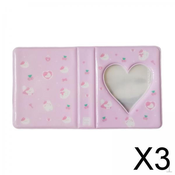 

3x Мини Фотоальбом, Книга-держатель для фотокарточек с сердечками, 36 карманов для айдол-карт