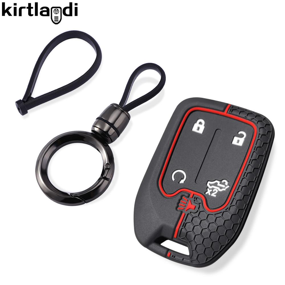 Silicone Car Key Cover Holder Case For CHEVROLET Silverado Suburban For GMC Sierra 1500 2500HD 3500HD Terrain Acadia Keychain